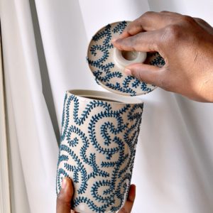 Pot à couvercle - Motif végétal