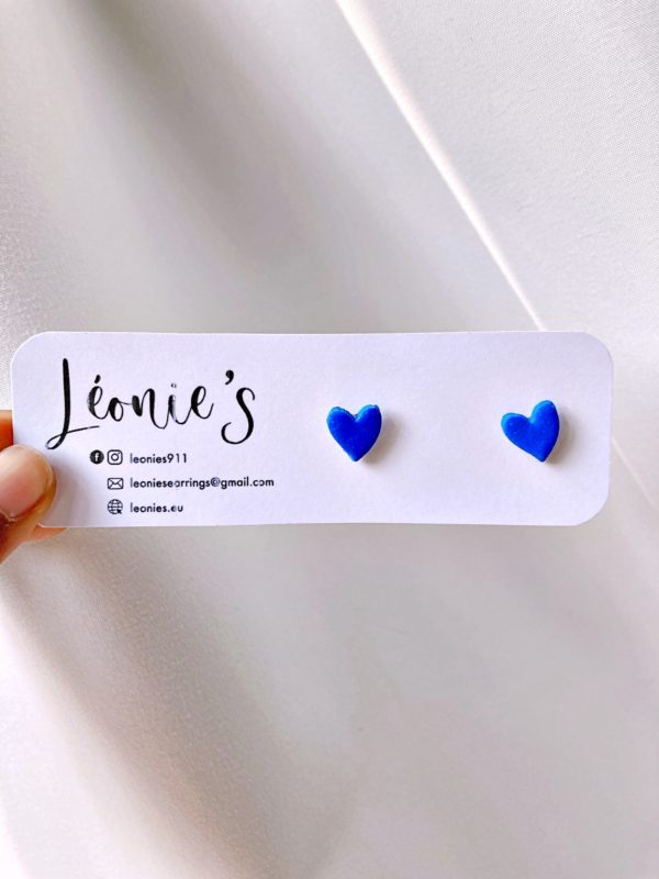 Boucles puces coeurs bleus – Image 2