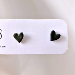 Boucles puces coeurs noirs