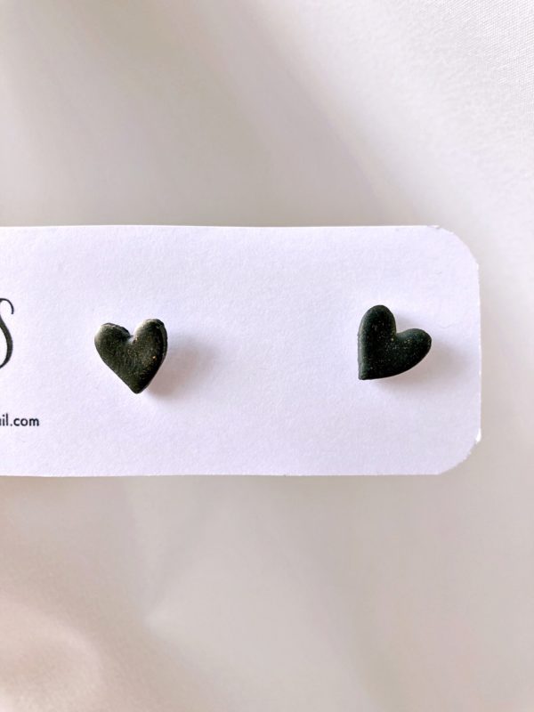 Boucles puces coeurs noirs