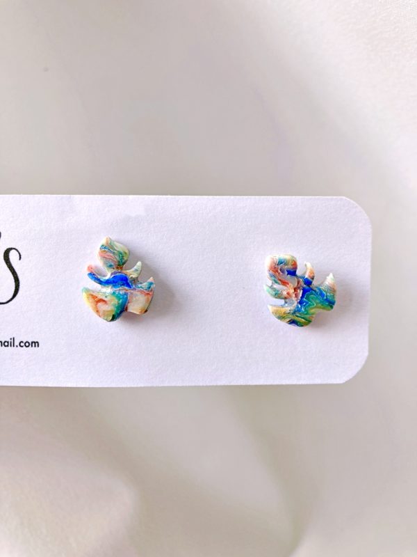 Boucles puces monstera Rainbow
