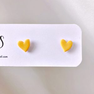 Boucles puces coeurs jaunes