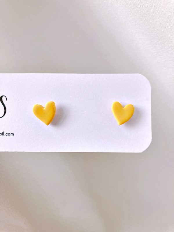Boucles puces coeurs jaunes